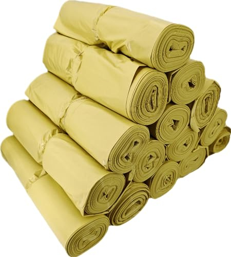 Bolsas de Basura Amarillas XXL Capacidad 240L – Pack de 15 Rollos (150 Unidades) – Resistentes, Antigoteo y Ecológicas – 115 x 150 cm