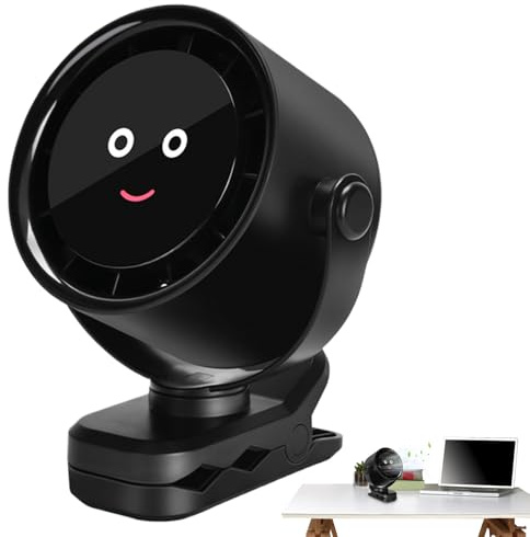 Petit ventilateur à pince USB, ventilateur à clip pour camping-car, portable et rechargeable, silencieux et efficace, 14,8 x 8 x 17,3 cm, parfait pour les bureaux et les étagères