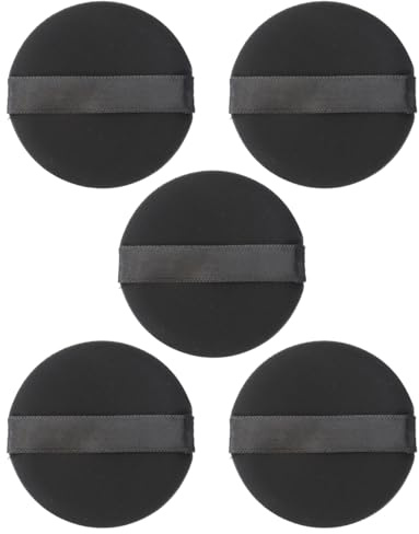 Hemobllo Houppette Maquillage Noire Ronde 2.16In Éponge Sans Latex Accessoire Poudre Fond De Teint Pour Usage Professionnel Maison Voyage