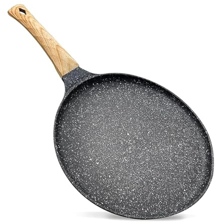 Nonstick Frying Pan, Pancake Crepe Pans, Compatible Induction, Equipped with Insulated Handle, Rock Coating, 10Inch