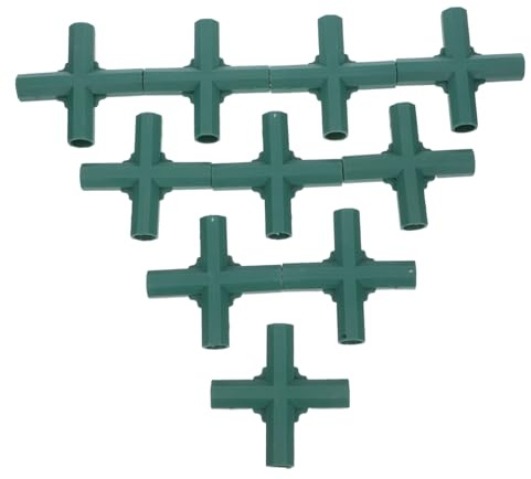 TOGEVAL 10 Piezas Conectores Plásticos para Marco de Tienda de Accesorios para Invernadero DIY Soporte Resistente para Tuberías y Riego