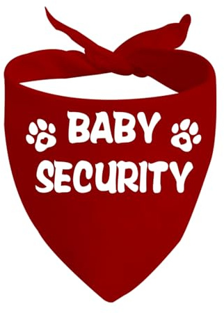 1 x Hundehalstuch, Baby-Sicherheit, Schwangerschaftsankündigung, Geschenk (Baby-Sicherheits-Rot, Größe D UK)
