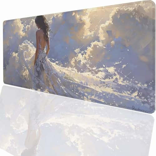 Alfombrilla Ratón Gaming XXL, Gaming Mouse Pad 1500x800x3mm, Protector Escritorio Antideslizante, Alfombrilla de Ratón Arte Figurativo Mousepad Grande, Tapete Raton para Jugadores de PC PjY1334 I-4
