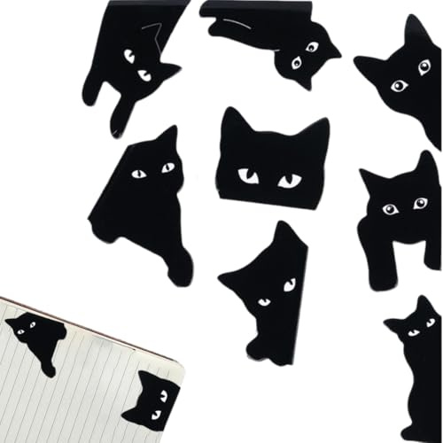 KAHZOR 8 Stück Magnetische Lesezeichen Katze, Niedliche Katze Lesezeichen Magnetisch, Magnetische Katzen Lesezeichen Geschenke Für Kinder, Katzenliebhaber, Frauen, Lehrer, Studenten, Buchliebhaber