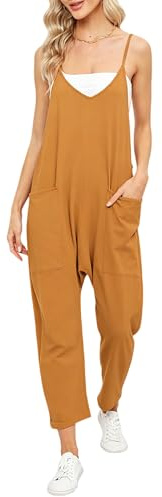 Cegerne Salopette Donna Estiva Larga Senza Maniche Tuta Intera Jumpsuit Premaman Casual da Lavoro Giardino con Tasche Grandi