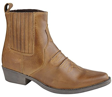 Mens Gringos Gusset Western Cowboy Ankle Boots Brown Distressed Leather size 8
