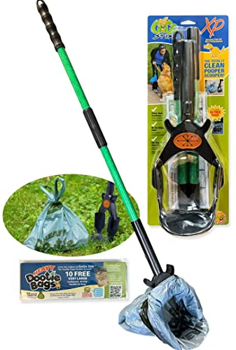 GoGo Stik XP Consumer Reports #1 Rated Ergonomic Scooper 2024, 2026. Quick, Clean, & Convenient Pro Pooper Scooper for All Dog Pet Waste Cleanup. Use Store Bags or Heavy Dootie Bags.