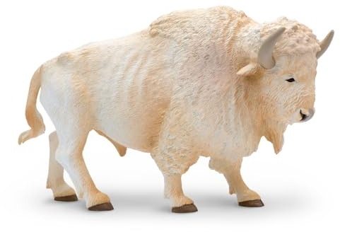 Safari Ltd. White Buffalo Figurine - Detailed 6 Plastic Model Figure - Fun Educational Play Toy for Boys, Girls & Kids Ages 3+