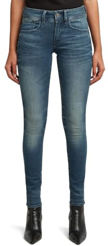 G-STAR Lynn Mid Waist Skinny Jeans Mujer, Azul (Medium Aged 60885-6550-071), 33W / 30L
