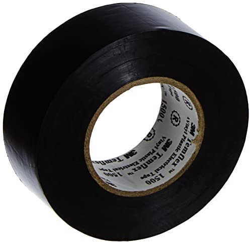 3MTemflex1500 Cinta PVC Color Negro 19mm x 20m