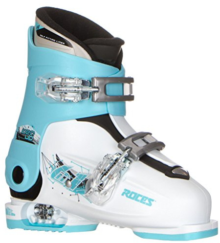 Roces Idea Up G Girls Ski Boots - 19-22/White-Light Blue-Black (2 Buckle)