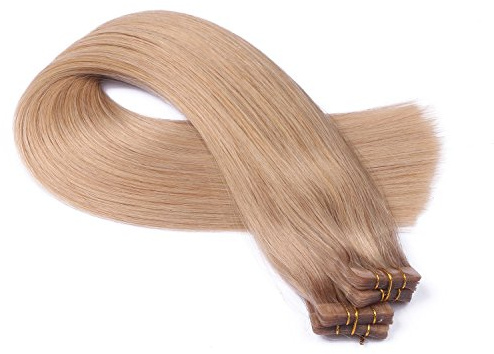 Tape In - On Hair Extensions - # 101-50cm - 60 Tressen je 4cm Breit / 2,5g - 100% Remy Echthaar Haarverlängerung/Extention mit Klebeband Tressen by NOVON Hair Extentions