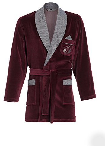 Revise RE-111 Short Dressing Gown - Smoking Jacket - with embroidered pocket
