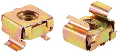 sourcing map 10pcs Écrous à cage pour armoire de rack de serveur acier au carbone zingué jaune Zinc jaune M6