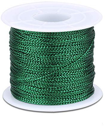G2PLUS 100m Grün Metallic Schnur, 1mm Grün Kordel Bindfaden DIY Bastelschnur, Verpackungsschnur für Geschenkpapier, Dekoration, Handwerk