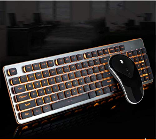 Rechargeable Illuminated Keyboard And Mouse Mute Wireless Mouse Black