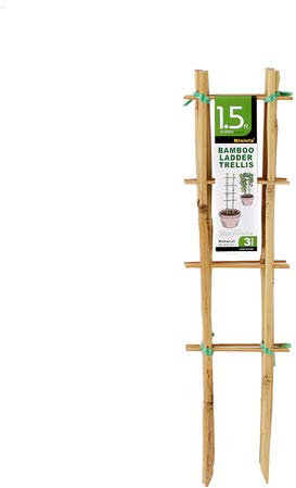 Mininfa Rankgitter aus natürlichem Bambus, 3 x 1,2 m, Gartenleiter, Rankgitter für Kletterpflanzen, Gemüse, Töpfe, 3 Stück