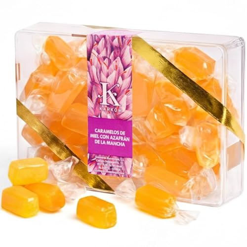 Caramelos de Miel con Azafrán de la Mancha DOP, Artesanales y Saludables 100 gr