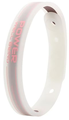 Power Ionics Transparent rosa Surfer Armband Damen Herren Silikonarmband 24 cm verstellbar 13-23 cm