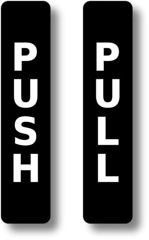BLACK Aluminium Push Pull Set Pair of Door Signs for Businesses, Restaurants, Bars, Hotels, Schools, Cafe. Tough 1.6 mm Thickness Material, Durable, Guaranteed Not to Tear