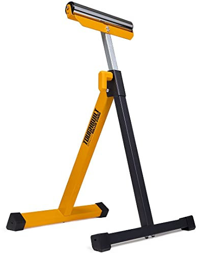 ToughBuilt - Roller Stand/Support Stand - Adjustable Miter Saw Extension, Folds Flat for Easy Storage, Galvanized Steel Roller, Heavy Duty Roller - (TB-S200-UK)