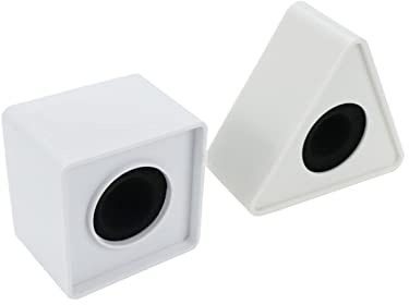 Tsnamay 2Pcs Square and Triangle Microphone Stand,ABS Interview Microphone Logo Mic Microphone Flag Station Logo,White