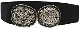 QUEEN HELENA Cintura Elastica Gioiello con Gancio Sottile Fina Elegante Cinta Elasticizzata Casual a Fascia Senza Buchi Donna CI014