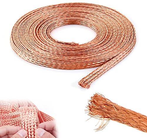 16.4Ft Pure Copper Braid Knitted Mesh Anti-interference Breite 2mm Flexible Kabel Entlöten Docht Lötzinn Braid Kupfer Docht Draht Reparatur Werkzeug