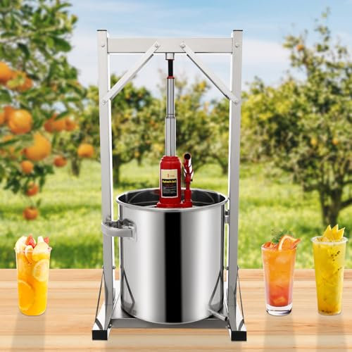 Presse à vin en acier inoxydable de 5,8 gallons avec hydraulique, outil de brassage domestique pour cidre et raisins