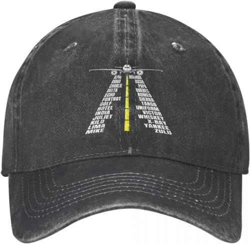 Baseballkappe Snapback Sonnenhut phonetisches Alphabet Flugzeug Unisex Baseballkappe Pilot Distressed Washed Caps Hut Retro Outdoor alle Jahreszeiten Reisen Kopfbedeckung Geschenk