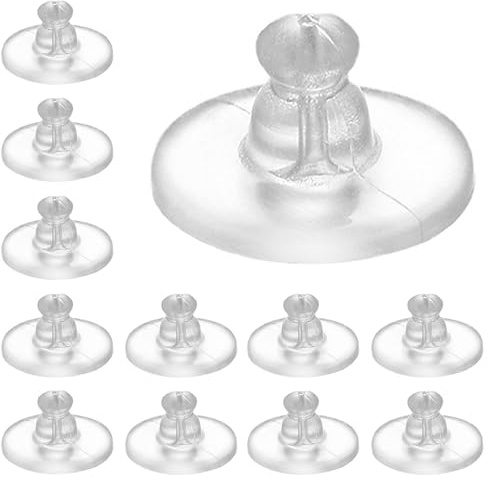 OioTuyi 100 Piezas Tuercas Pendientes Silicona, Elevadores de Pendientes Transparentes, Tapones para Goma Reemplazos, Universal Cierre Pendientes, Ganchos y Aros para Hacer pendientes