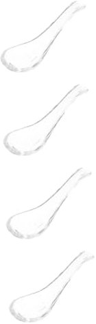 Alipis 4 Piezas Cuchara De Cristal Cucharillas De Té Mango Corto Cuchara De Pastel Reutilizable Cuchara De Café Cucharas De Aperitivo Cucharas Pequeñas Cucharaditas Vidrio