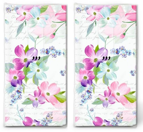 20 einzelne Taschentücher Blumen Süßer Blumenglanz. 2 Packungen mit 10 einzelnen Papiertaschentücher bedruckt als Geschenk.