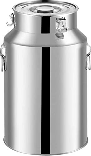 SmPinnaA Robuste Milchkanne Für Den Bauernhof Mit Deckel Mit Silikondichtung, Milchtransportfässer Aus Dickem Edelstahl 304, Weineimer, Milchkanne, Tragekanne, Teedose, 35 L,35L