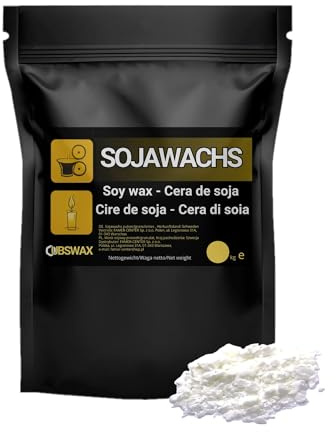 Ubswax Sojawachs für Kerzen | Premium Natürliches Öko-Kerzenwachs für DIY Kerzenherstellung - 100% pflanzliches Wachs zum Gießen | Umweltfreundliches Soja-Wachs (1kg, Granulat)