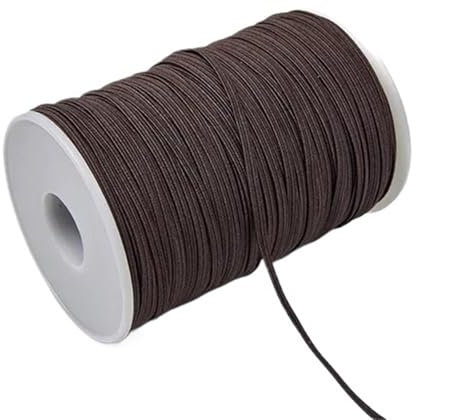 QAUUCP Banda elástica de Goma de Colores de 3 mm y 6 mm for Coser, Cinta elástica de Licra, Accesorios for Prendas de Vestir Goma Elastica Costura(Coffee,3mm 100yards)