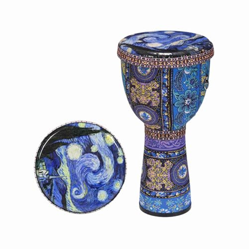Djembe-Trommel, 8-Zoll-PVC-Kohlefaser, Ultraleichte Handtrommel, Djembe-afrikanische Trommel mit Riemen für Anfänger von Erwachsenen und Kindern (4)
