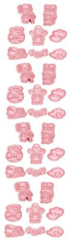 Ciieeo 4 Juegos Molde De Galletas Formador De Galletas Mini Cortador De Galletas De Navidad Cortador De Galletas Circular Galletas De Chocolate Fondant Equipo El Plastico Rosa 8 Uds * 4