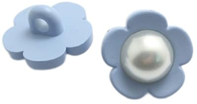 Wambere 10 Stück 18mm Knöpfe Blumenperlenknöpfe Knöpfe Zum Annähen Zierknöpfe Bastelknöpfe Hemdknöpfe Pulloverknöpfe Mantelknöpfe für DIY Handwerk Schmuckherstellung Kleidungsdekoration,Blau
