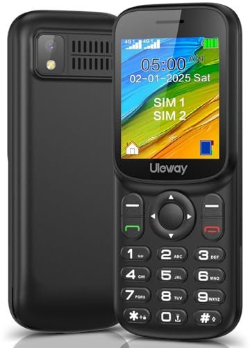 ukuu 4G Unlocked Basic Mobile Phone for Seniors, 1.8 inches LCD Display Big Button Mobile Phone for Elderly with 1800mAh Long Standby - Loud And Clear Sound USB C Charging [UK And Irish Version]