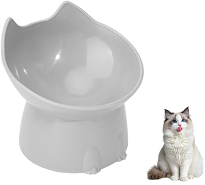Gamelles surélevées pour chat avec support incliné à 15° - Design anti-basculement et anti-vomissements pour chats et chiens