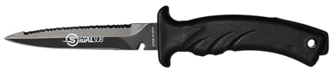 Sigalsub Coltello Torpedo Black Lama 11 cm in acciaio inox per immersione e snorkeling | Taglio preciso, fodero incluso, design compatto e antiscivolo