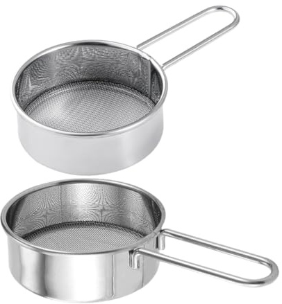 Ciieeo Hand-Mini-Mehlsieb Aus Edelstahl 304 2 Stück Feinmaschiges Sieb Zum Backen Und Puderzuckerstreuen Kompaktes Backutensil Für Küche Und Kaffeezubereitung