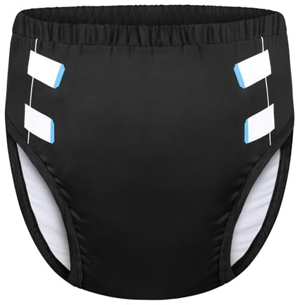LittleForBig Soft Silky Underwear Comfortable Washable Reusable Primary Comfort Cloth Adult Training Pants Black M