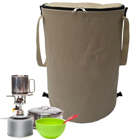 Cubo de basura plegable de 37 L, para camping, soporte para bolsas de basura para autocaravanas, contenedor de basura reutilizable para exteriores, reutilizable, plegable, para césped, jardín