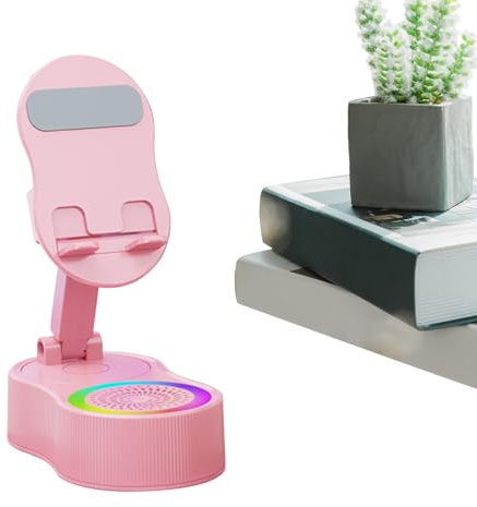 Générique Telefonhållare med högtalare - induktiv ljudstation med RGB-belysning, för surfplatta och ljudstation för inspelning av filmer, streaming, musik, resor
