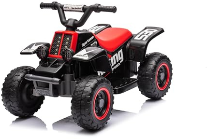 Garvee Quad Elettrico per Bambini 6V con Musica, Poggiapiedi e Marce Avanti/Retro, 70x42x45 cm, per Bambini dai 3 Anni