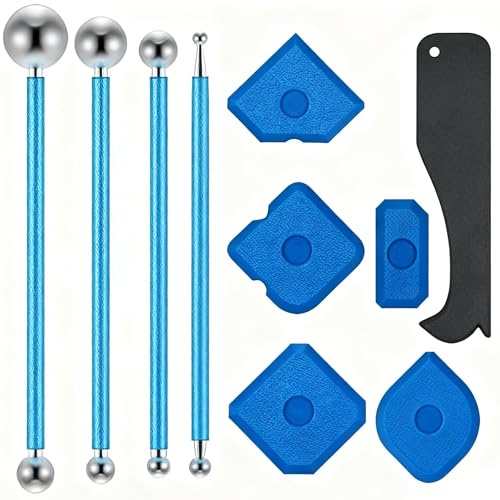 10pcs Professional Silicone Caulking Finishing Tool Kit,Grout Sealant Remover,Smoothing Set for Corner Kitchen Bathroom Shower Tiles