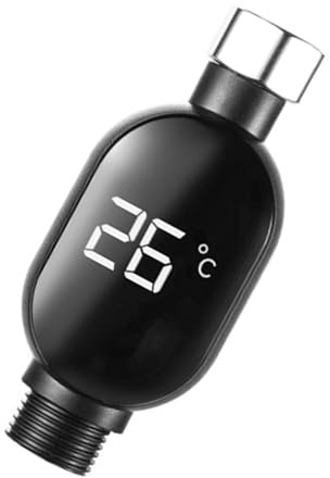 Upgraded Real-Time Water Temperature Shower, Shower Head, Non-Steel Connector, Universal Bathroom Compatibility Temperature Display
