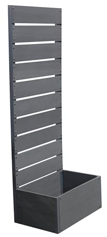 Helloshop26 Jardinière bac à Plante Fleur avec Brise-Vue Heerde Bois Composite 150 x 56 x 38 cm Gris 03_0009493